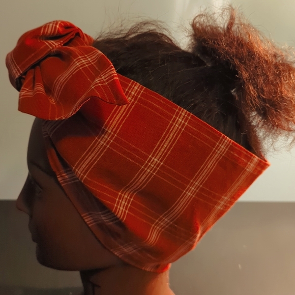 Handmade headband. Burnt orange - Picture 2 of 4